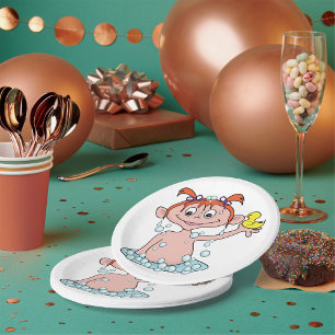Assiettes En Carton Fille Bath Time Amusant avec canard en caoutchouc