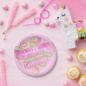 Assiettes En Carton Fille Blush Parties scintillant Or Rose Étinceler, (Fête)