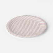 Assiettes En Carton Fille blush rose rayures moderne chic (Angle)