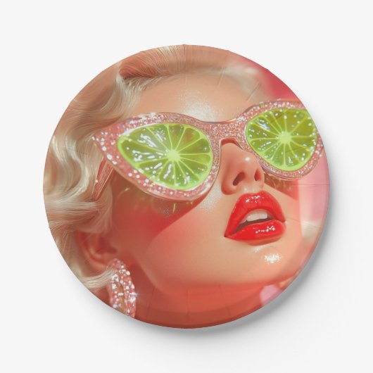 Assiettes En Carton Fille brillante (Devant)