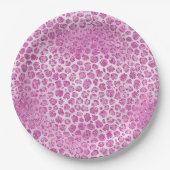 Assiettes En Carton Fille brillante Empreinte de léopard rose (Devant)