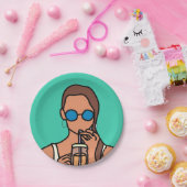 Assiettes En Carton Fille bubble thé ado moderne (Fête)