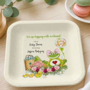 Assiettes En Carton Fille Capricieuse Grenouille Baby Shower Personnal