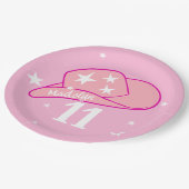 Assiettes En Carton Fille Casquette occidentale rose moderne 11e anniv (Angle)