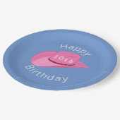 Assiettes En Carton Fille casquette rose (Angle)