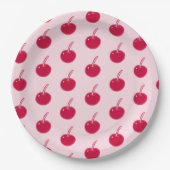 Assiettes En Carton Fille Cerises rouges roses Anniversaire (Devant)