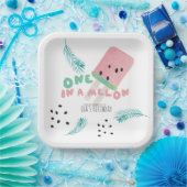 Assiettes En Carton Fille d'anniversaire à la pastèque / Une pastèque  (Fête)