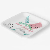 Assiettes En Carton Fille d'anniversaire à la pastèque / Une pastèque  (Angulaire)