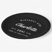 Assiettes En Carton Fille d'anniversaire âgée à la perfection rétro (Angle)