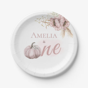 Assiettes En Carton Fille de 1 an Boho Rose Citrouille