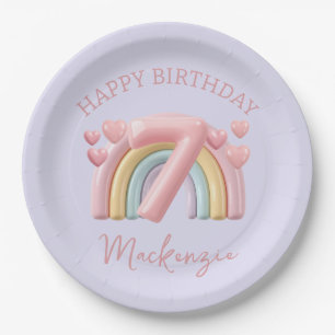 Assiettes En Carton Fille de 7 ans pour son anniversaire sous la pluie