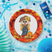 Assiettes En Carton Fille de chute épouvantail Fête saisonnière plaque (Fête)