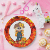 Assiettes En Carton Fille de chute épouvantail Fête saisonnière plaque (Fête)