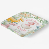 Assiettes En Carton Fille de douche de bébé dinosaure Rose Dino (Angulaire)