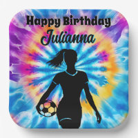 Fille de football Personnalisé Cravate-Dye Rainbow