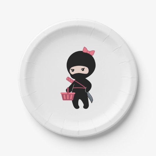 Assiettes En Carton Fille de Ninja d'achats (Devant)