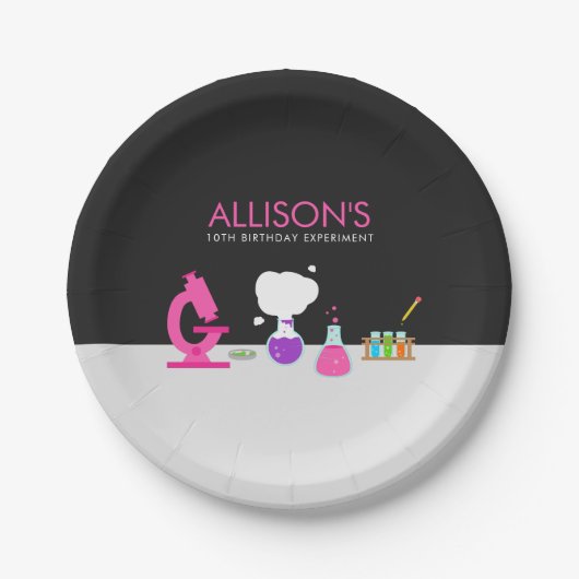 Assiettes En Carton Fille de science (Devant)