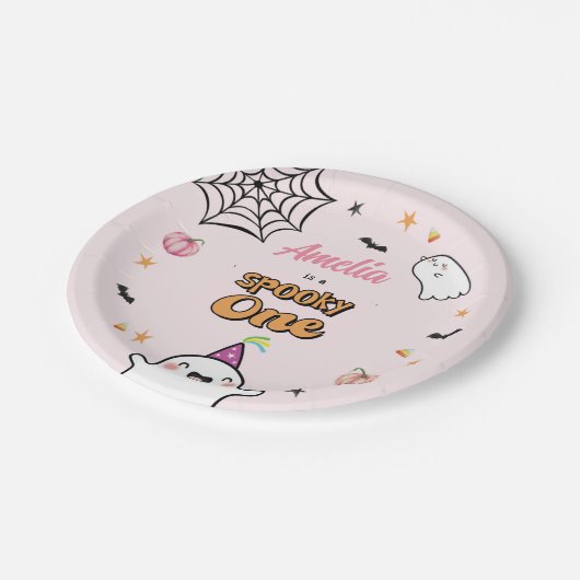 Assiettes En Carton Fille d'Halloween Anniversaire Éffrayant un (Angle)