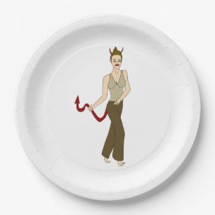 Assiettes En Carton fille diable