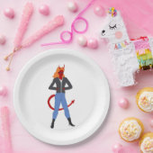 Assiettes En Carton fille diable (Fête)