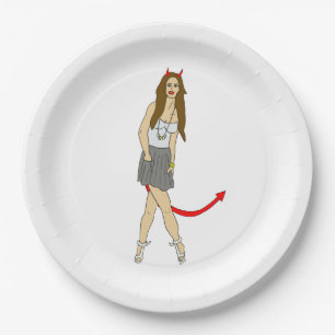 Assiettes En Carton fille diable