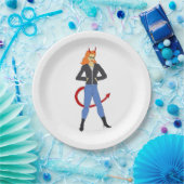 Assiettes En Carton fille diable (Fête)