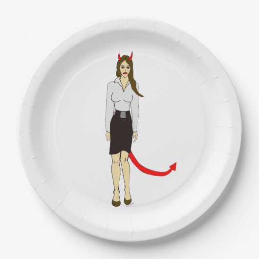 Assiettes En Carton fille diable (Devant)