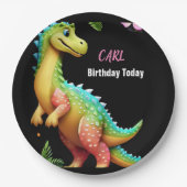 Assiettes En Carton fille dino (Devant)