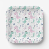 Assiettes En Carton Fille Dinosaure Fête d'Anniversaire A-Roar N'impor (Recto)