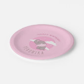 Assiettes En Carton Fille Elephant rose Dreamy Anniversaire de enfant (Angle)