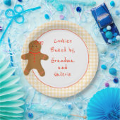 Assiettes En Carton Fille en pain d'épices En vichy boulangerie artisa (Fête)