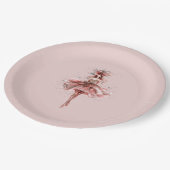 Assiettes En Carton Fille étincelante en Rose Rose robe or (Angle)