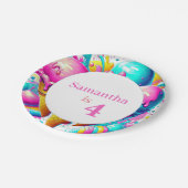 Assiettes En Carton Fille fête d'anniversaire de crème glacée (Angle)