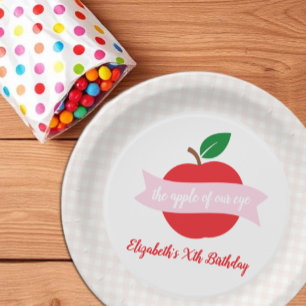 Assiettes En Carton Fille Fête d'anniversaire Pommes de nos yeux