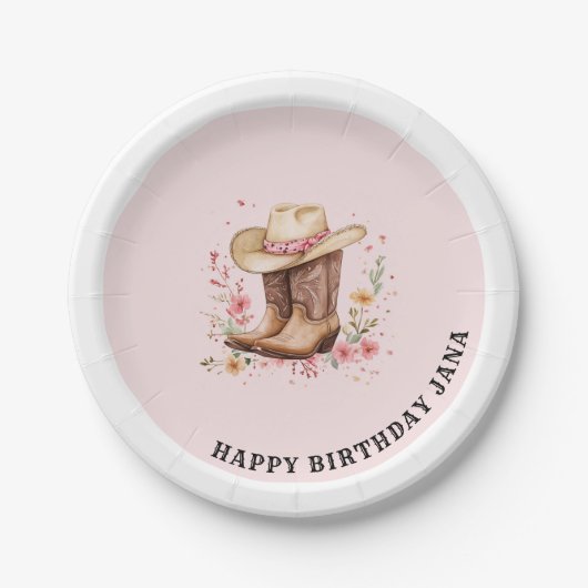 Assiettes En Carton Fille Fleur sauvage Bash Anniversaire | Occident r (Devant)