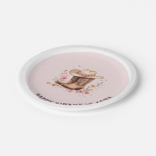 Assiettes En Carton Fille Fleur sauvage Bash Anniversaire | Occident r (Angle)
