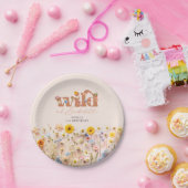 Assiettes En Carton Fille Fleur sauvage moderne 1er anniversaire (Fête)