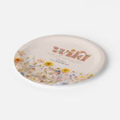 Assiettes En Carton Fille Fleur sauvage moderne 1er anniversaire (Angle)