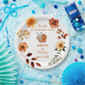 Assiettes En Carton Fille fleur sauvage personnalisée 1er anniversaire (Fête)