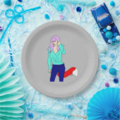 Assiettes En Carton fille foy (Fête)