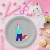 Assiettes En Carton fille foy (Fête)