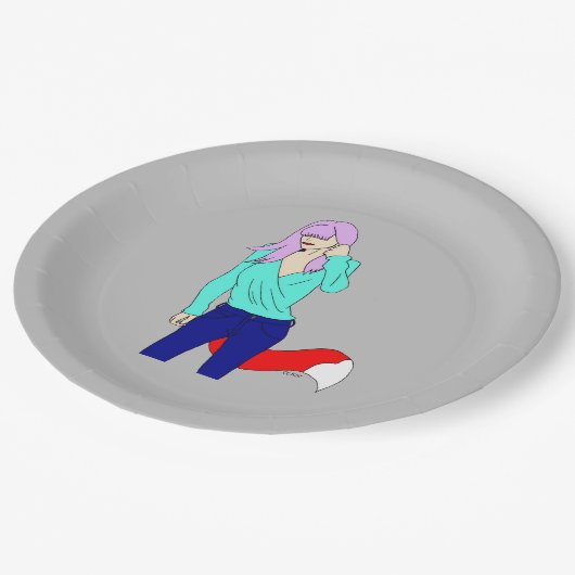 Assiettes En Carton fille foy (Angle)