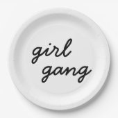 Assiettes En Carton fille gang mignon moderne féministe script de puis (Devant)