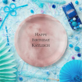 Assiettes En Carton Fille Glam Blush rose Anniversaire (Fête)