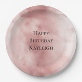 Assiettes En Carton Fille Glam Blush rose Anniversaire (Devant)