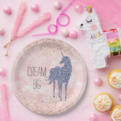 Assiettes En Carton Fille Glam Blush rose violet Parties scintillant U (Fête)