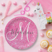 Assiettes En Carton Fille Glam Hot rose Parties scintillant étincelles (Fête)