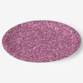 Assiettes En Carton Fille Glitzy Parties scintillant rose (Angle)