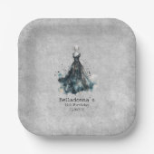 Assiettes En Carton Fille gothique Anniversaire (Recto)