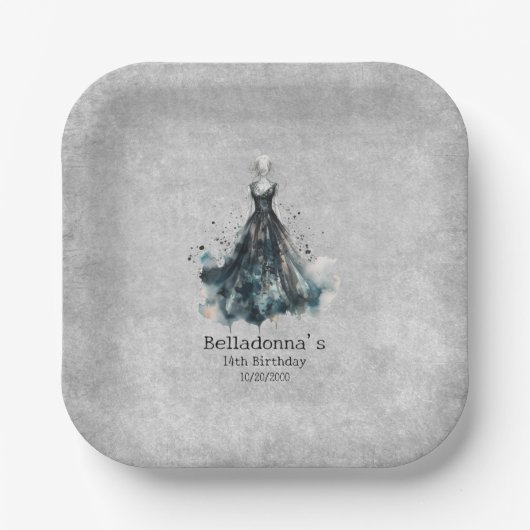Assiettes En Carton Fille gothique Anniversaire (Recto)